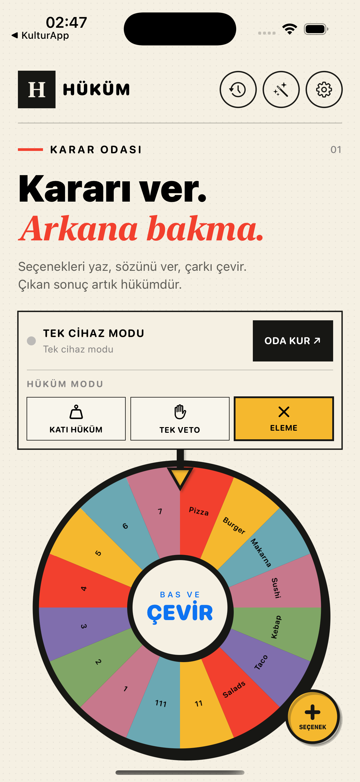 Çevir app screen 1