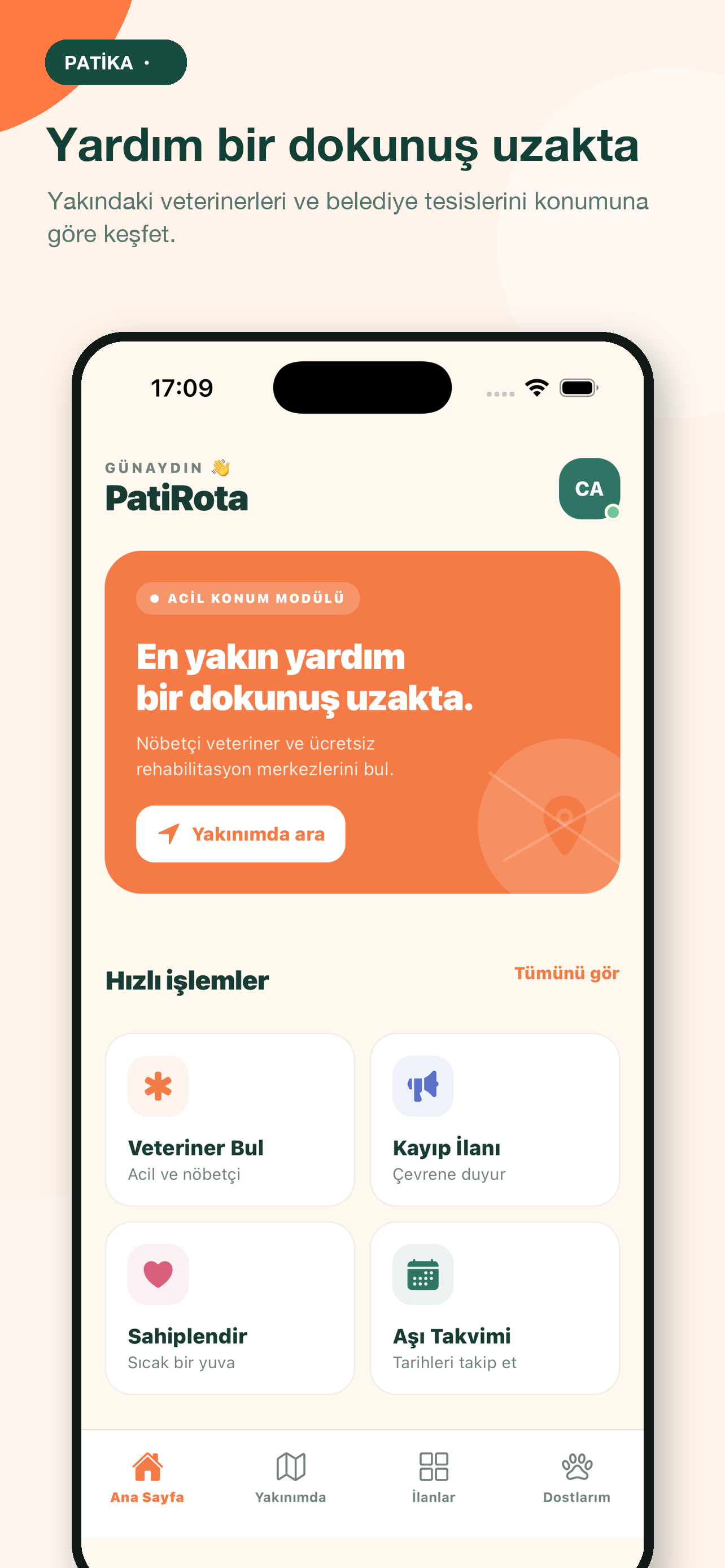 Patika app screen 1